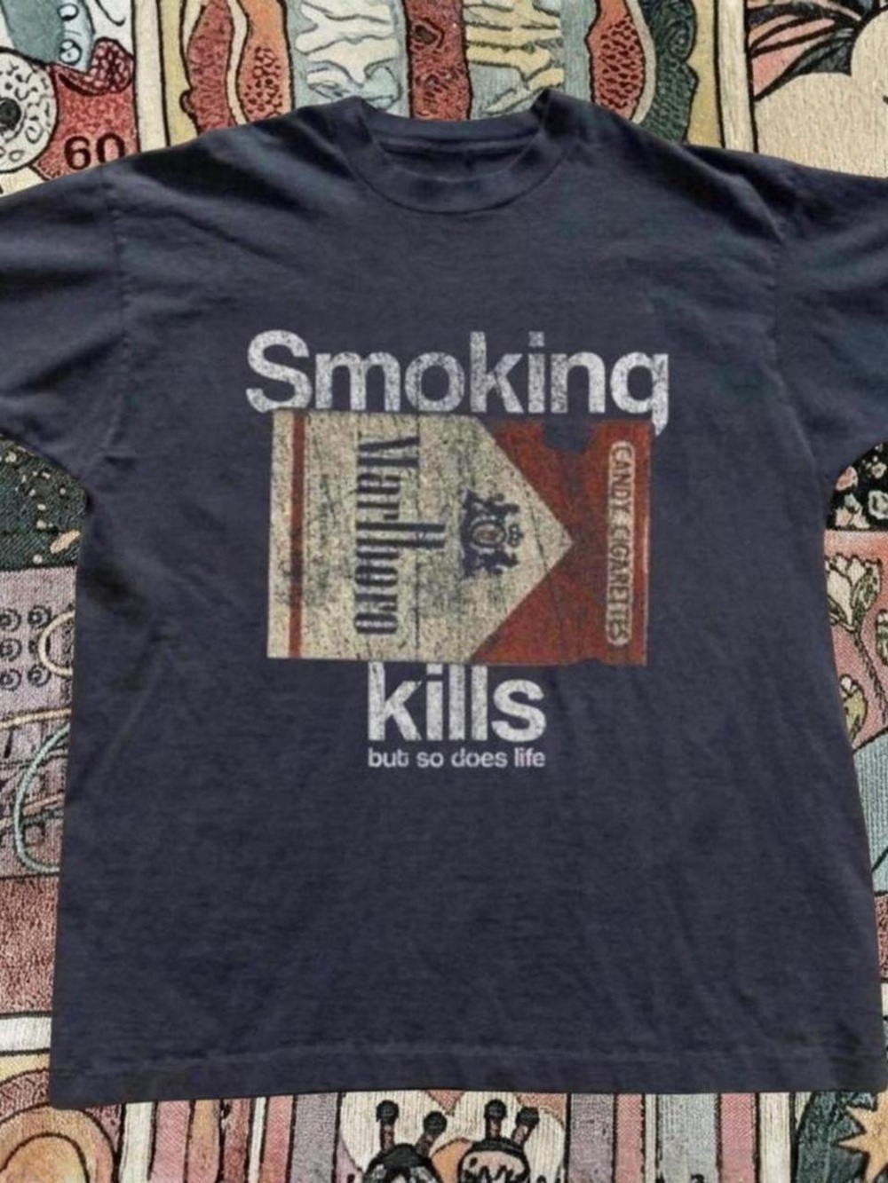 Gildan Black 'Smoking Kills' Graphic Tee